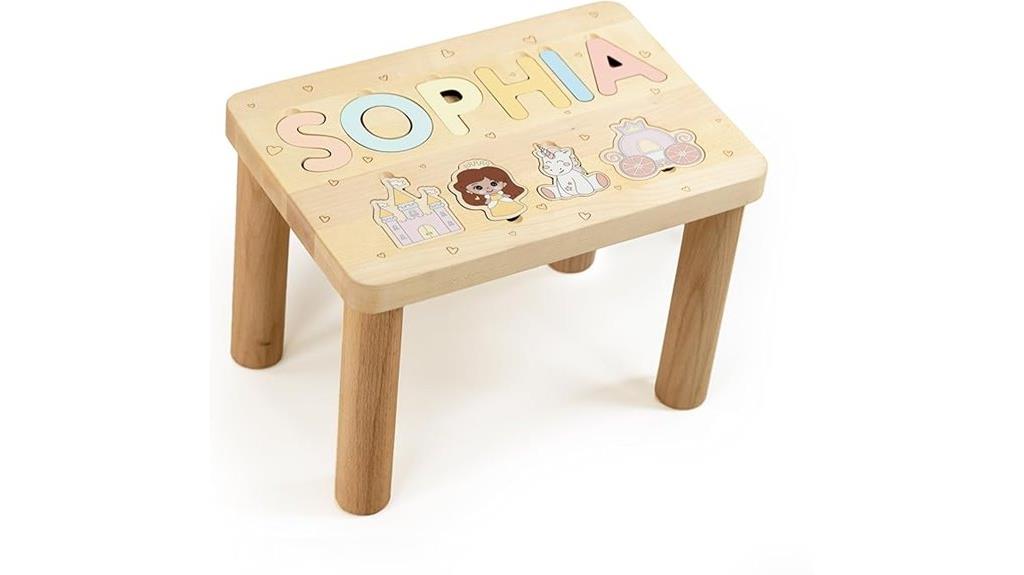 custom toddler name stool