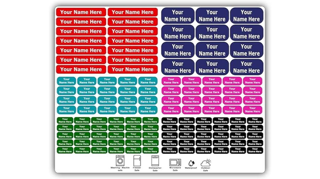 custom waterproof name labels