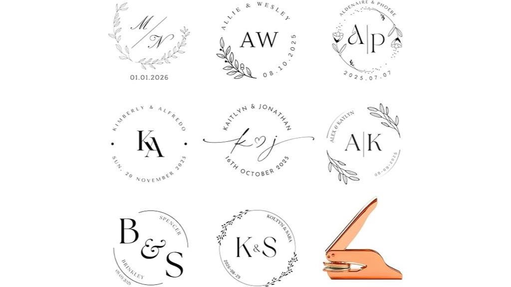 custom wedding embossing seal