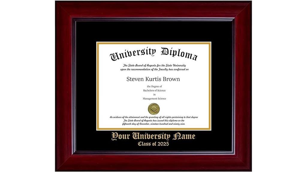 custom wood diploma frame