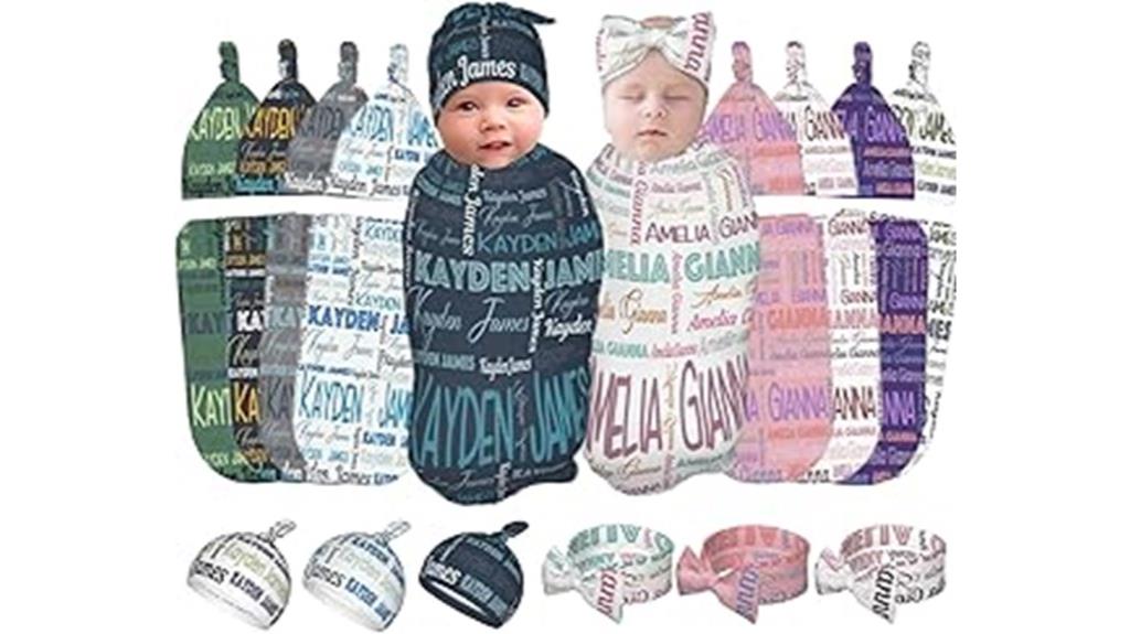 customized baby swaddle set
