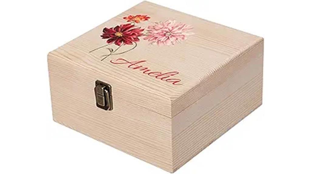 customized birth flower box