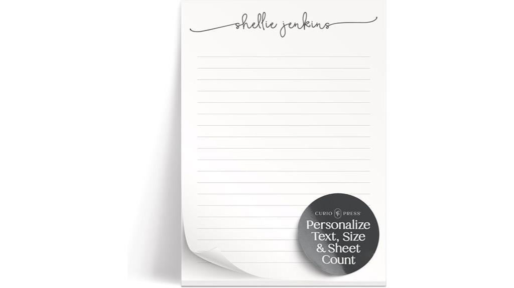 customized lowercase name notepads