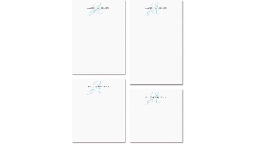 customized notepad set four