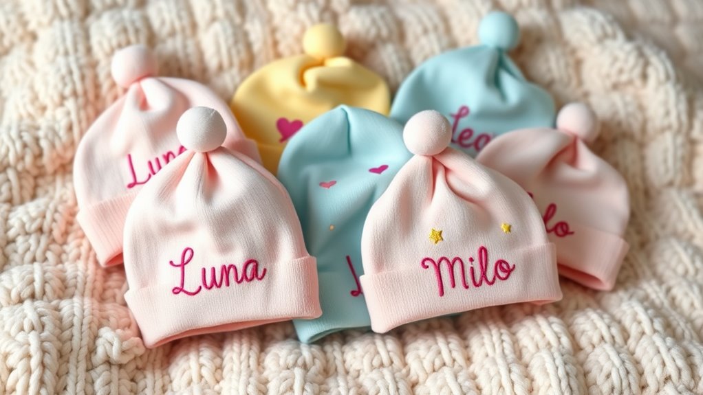 cute personalized baby beanies