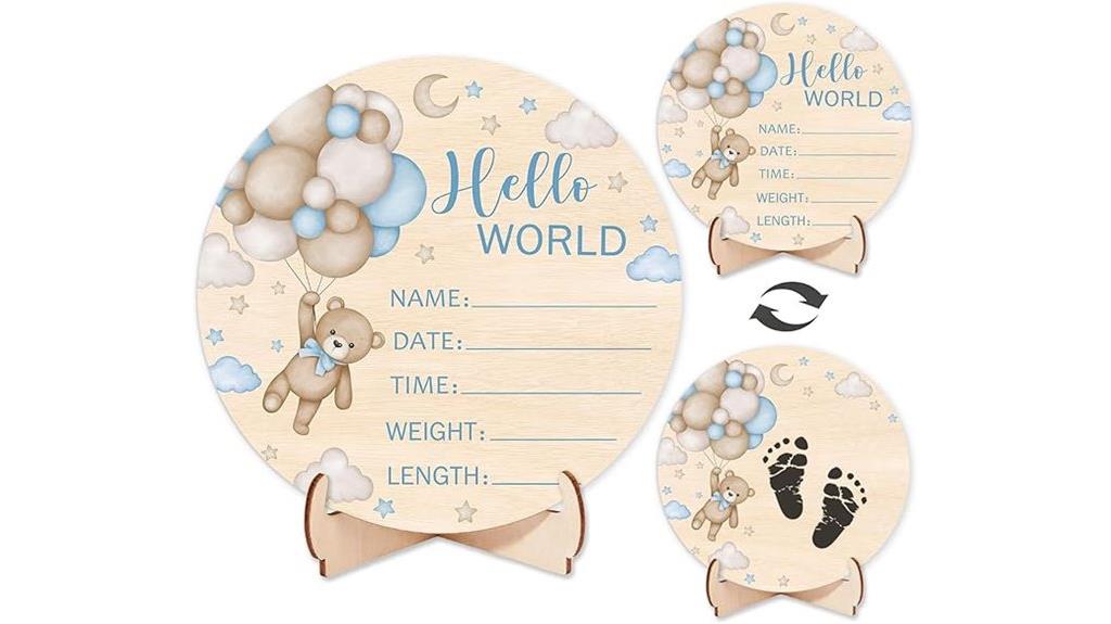 double sided wooden birth sign
