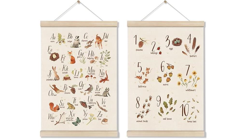 dual alphabet number frame