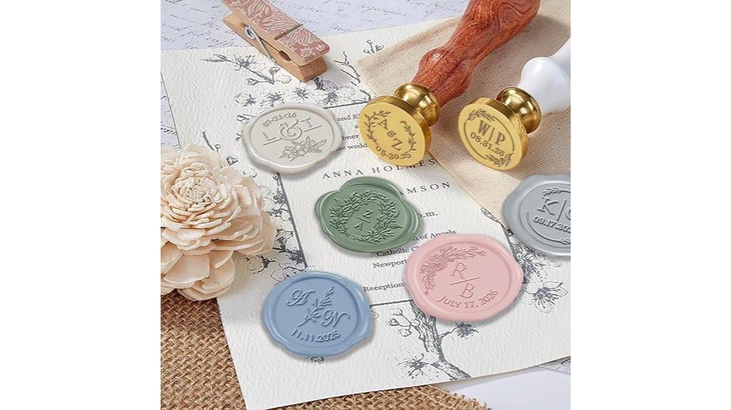 elegant wedding monogram seal