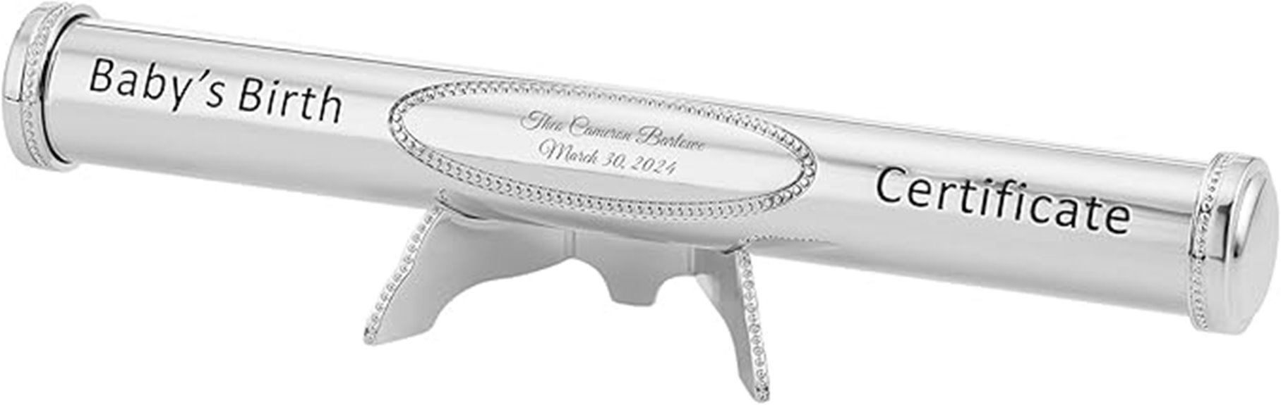 engraved beaded birth certificate