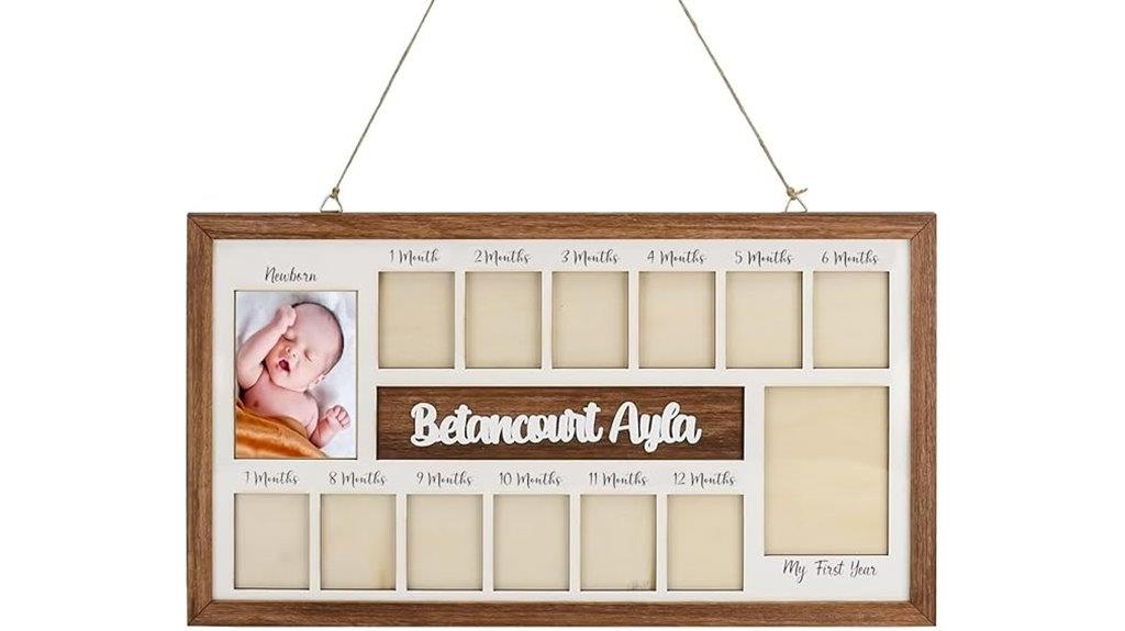 first year baby photo frame