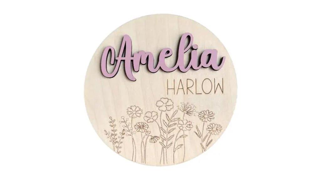 floral baby name sign
