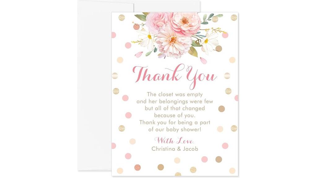 floral baby shower thanks