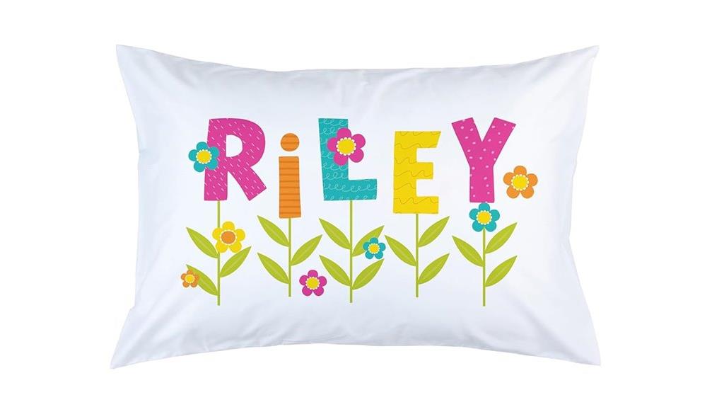 floral personalized girl pillow