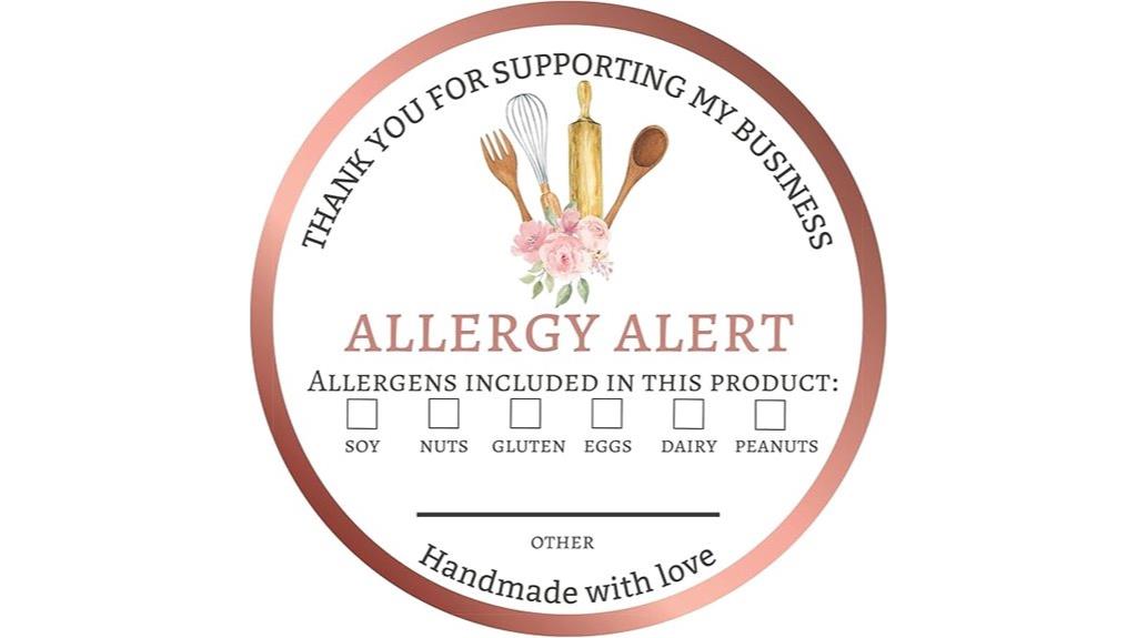 food allergy sticker set