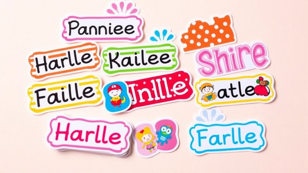 fun kids label stickers