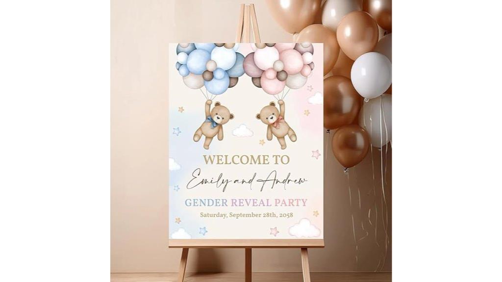 gender reveal teddy balloons