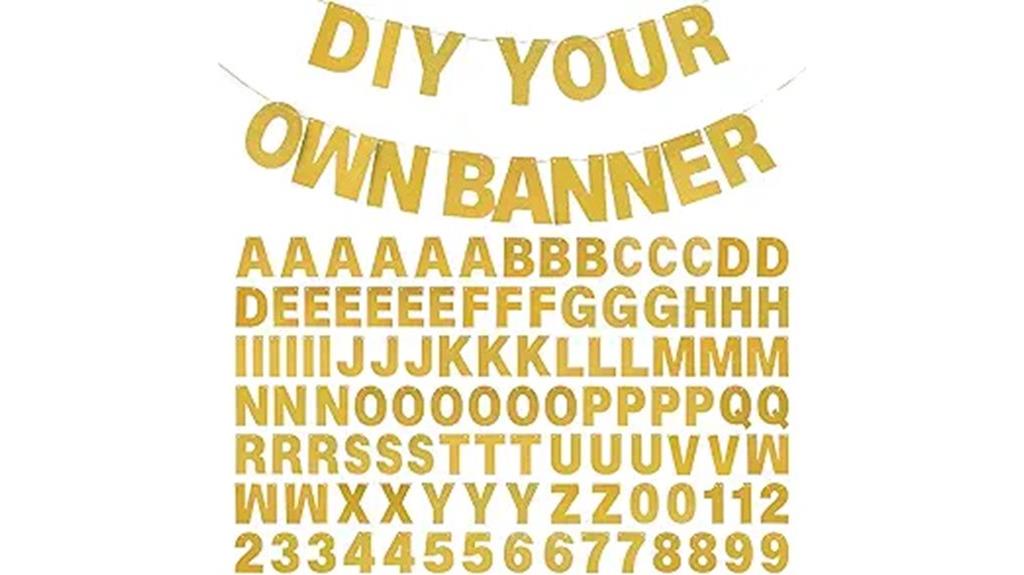 glitter gold letter banner