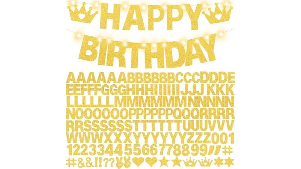 glitter gold party banner