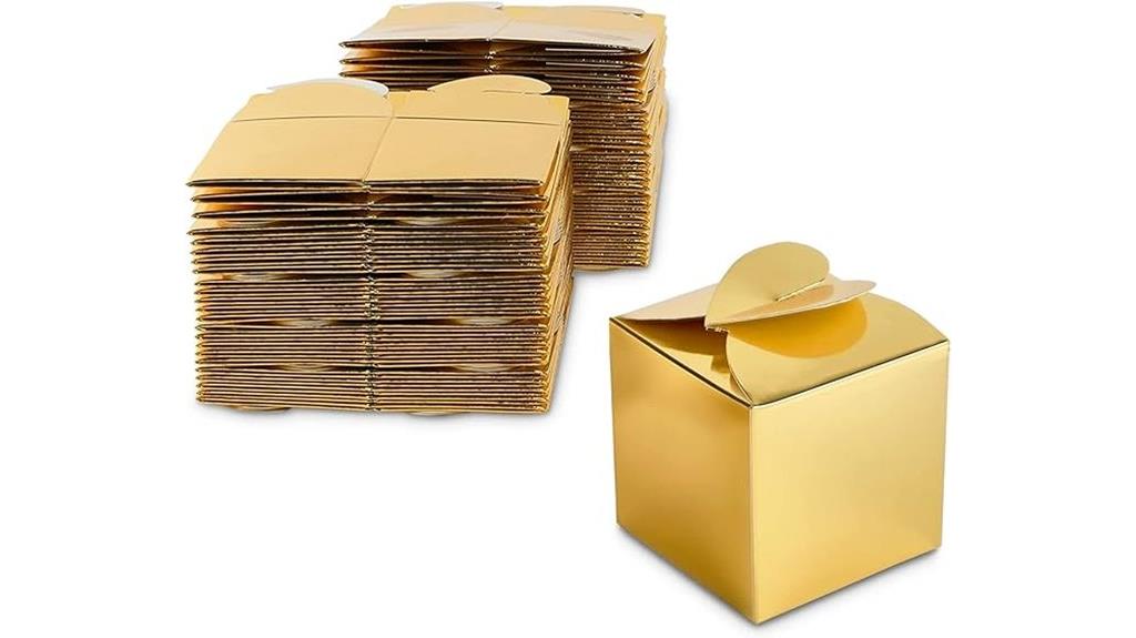 gold foil party favor boxes