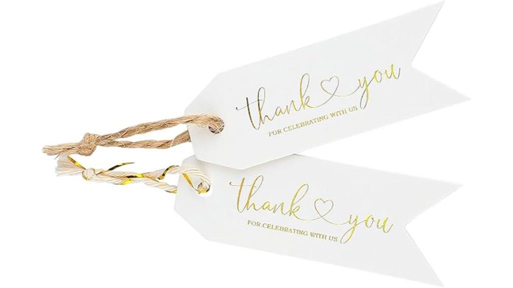 gold foil thank you tags