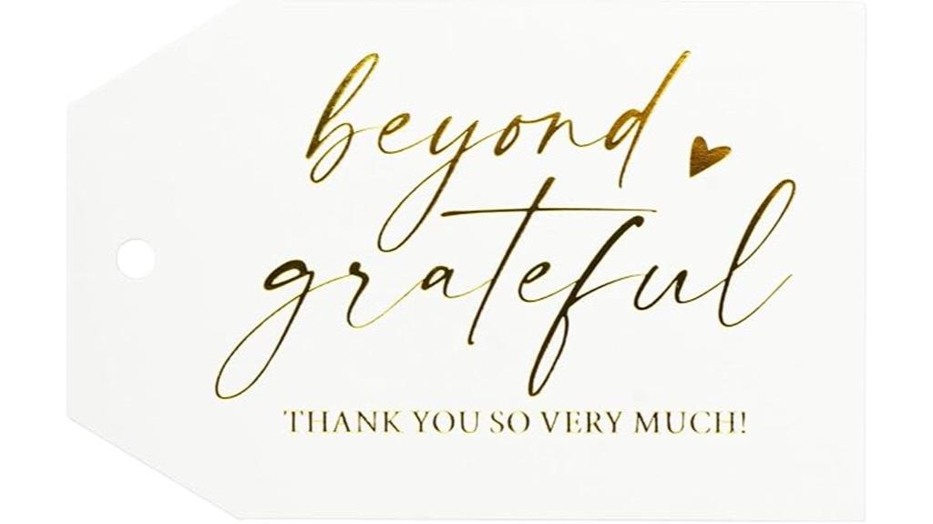 gold foil thank you tags