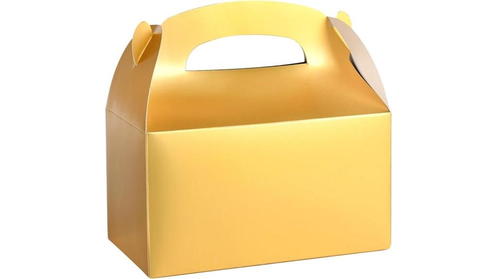 gold metallic party boxes