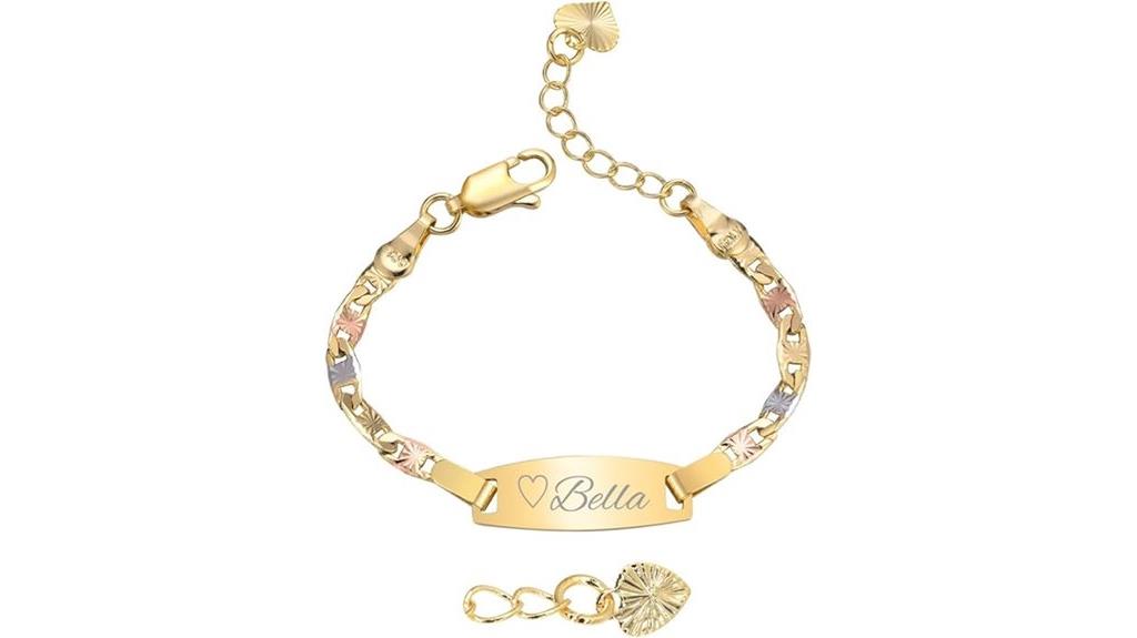 gold plated baby id bracelet