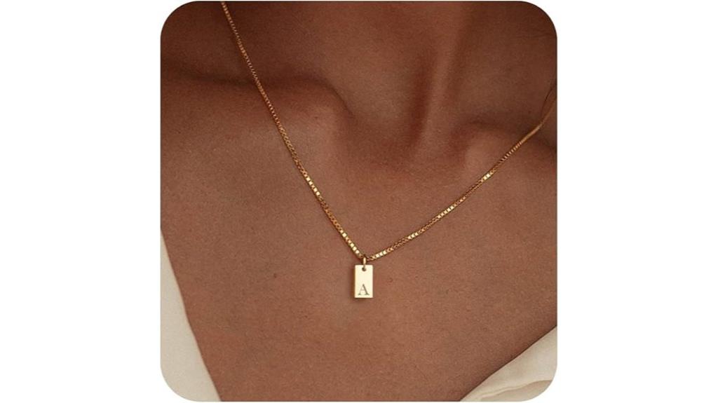 gold plated letter necklace