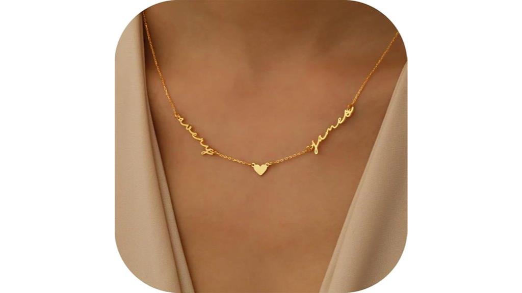 gold plated name necklace