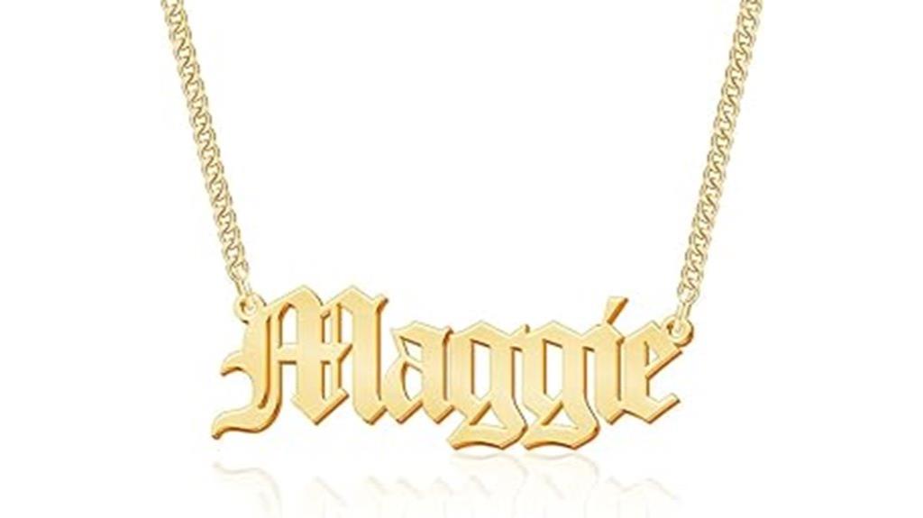 gold plated name necklace