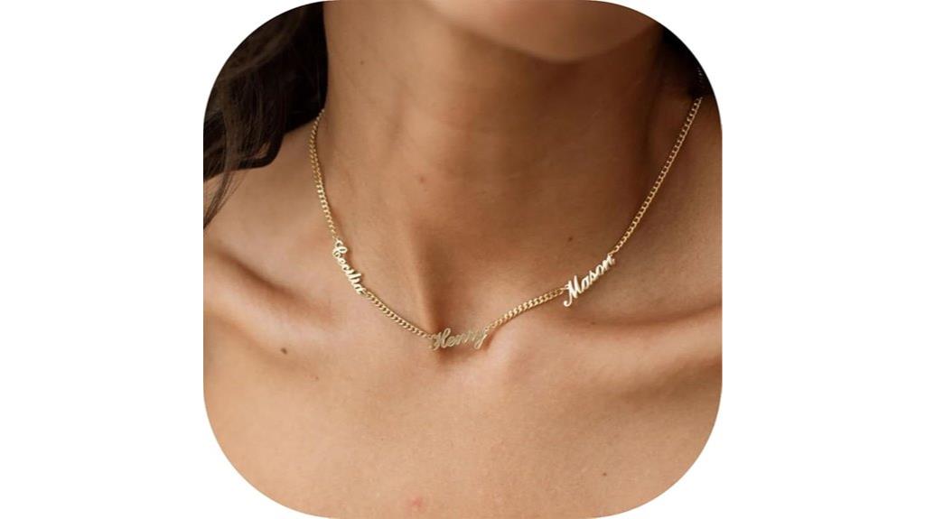 gold plated name necklace