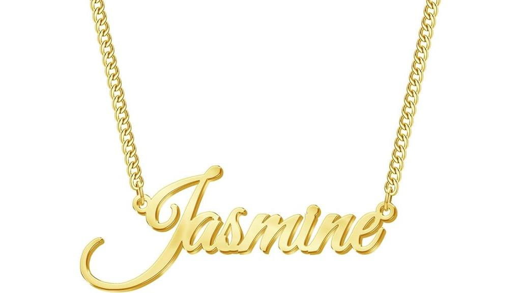 gold plated name necklace