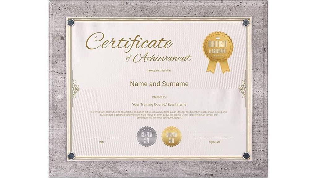 grey petaflop certificate frame