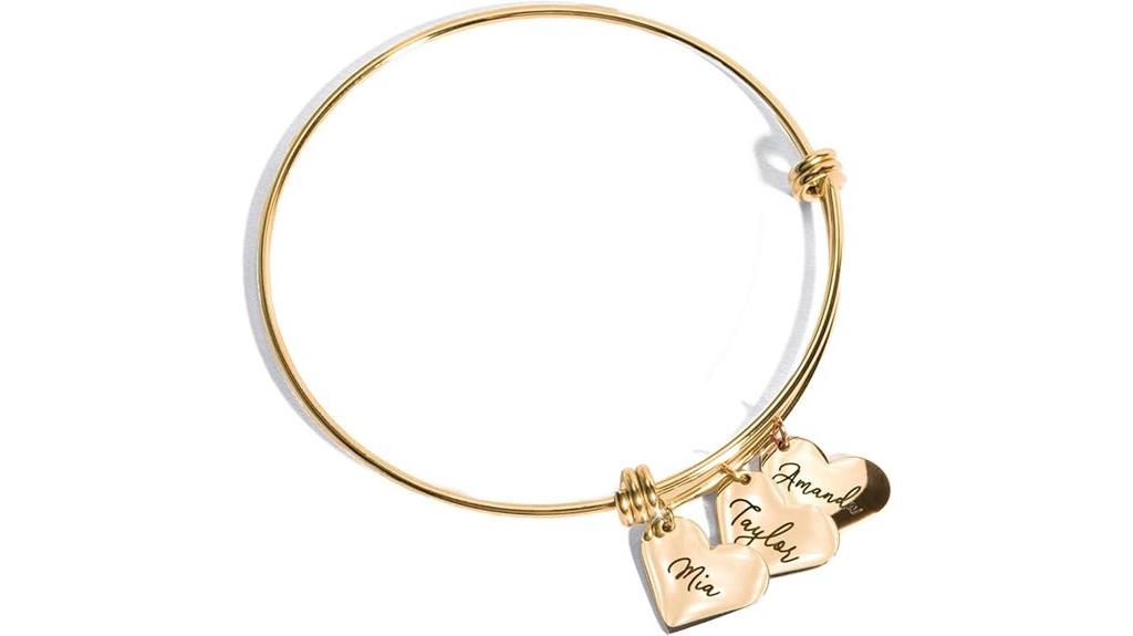 handmade engraved name bracelet