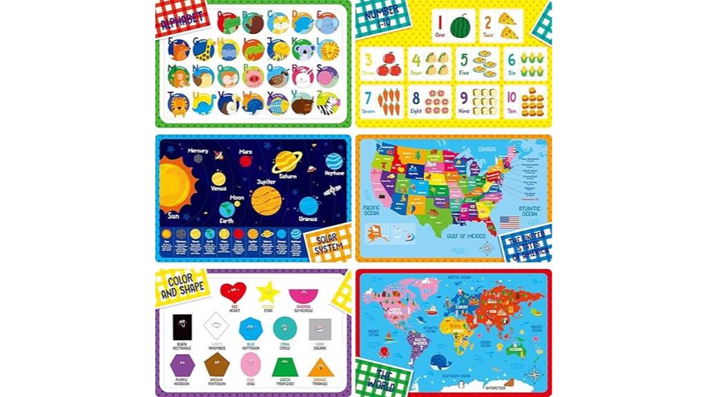 kids educational placemat set