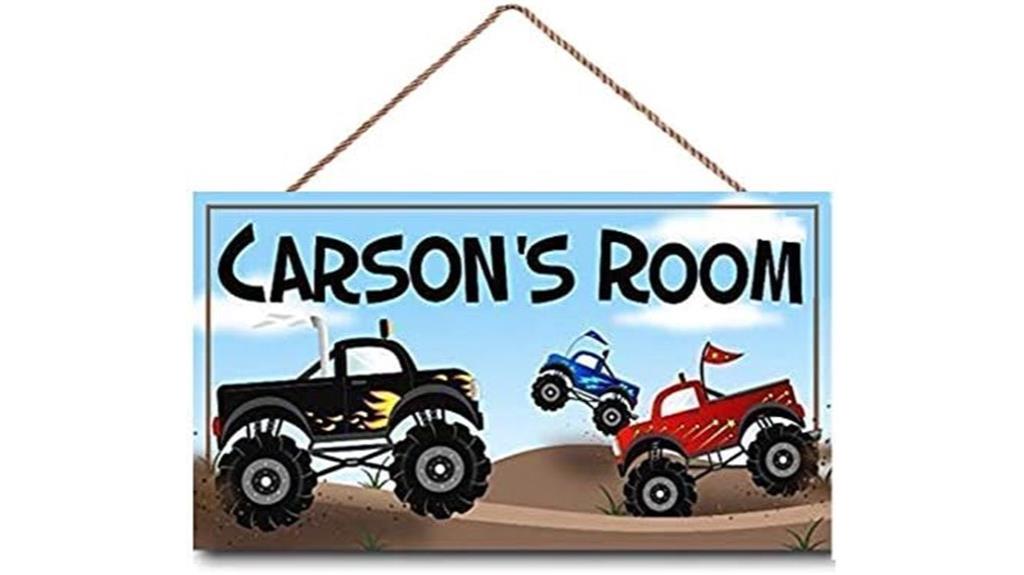 kids names monster truck sign