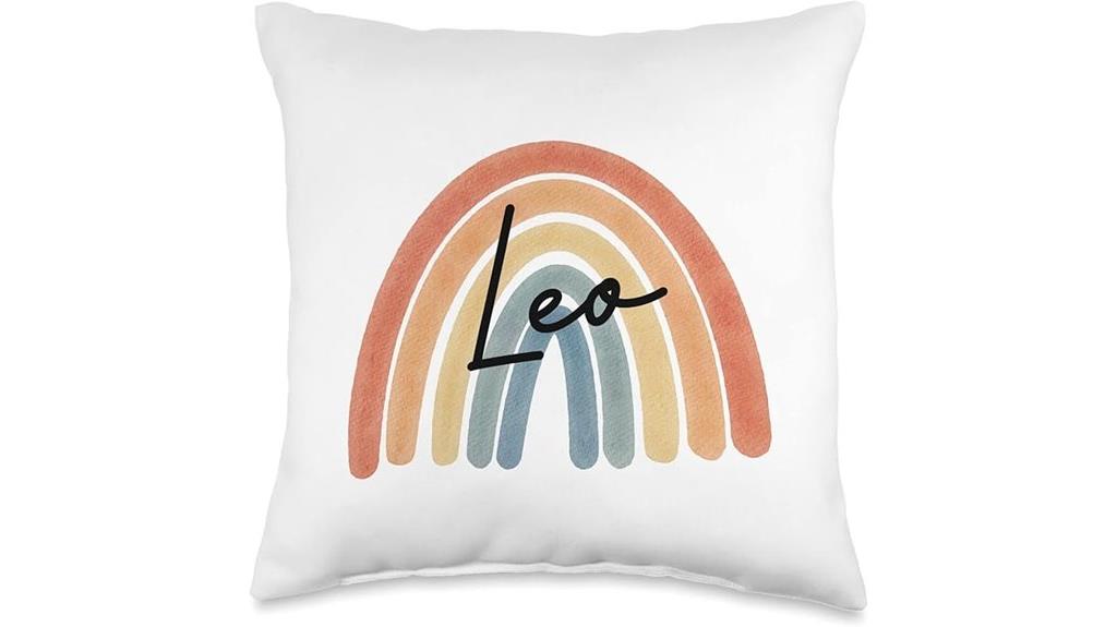leo baby rainbow pillow