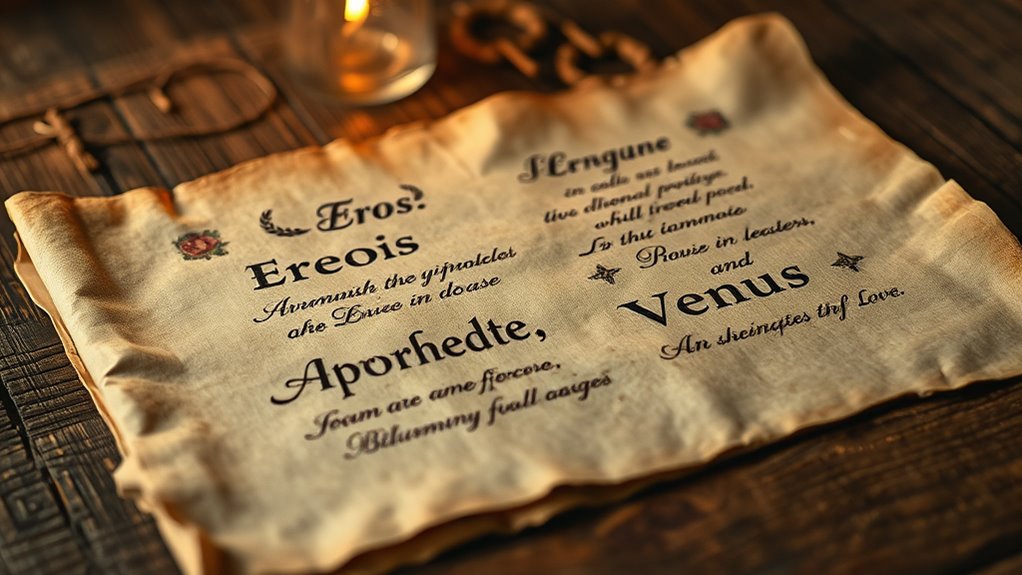 mythical love names symbolize divine passion