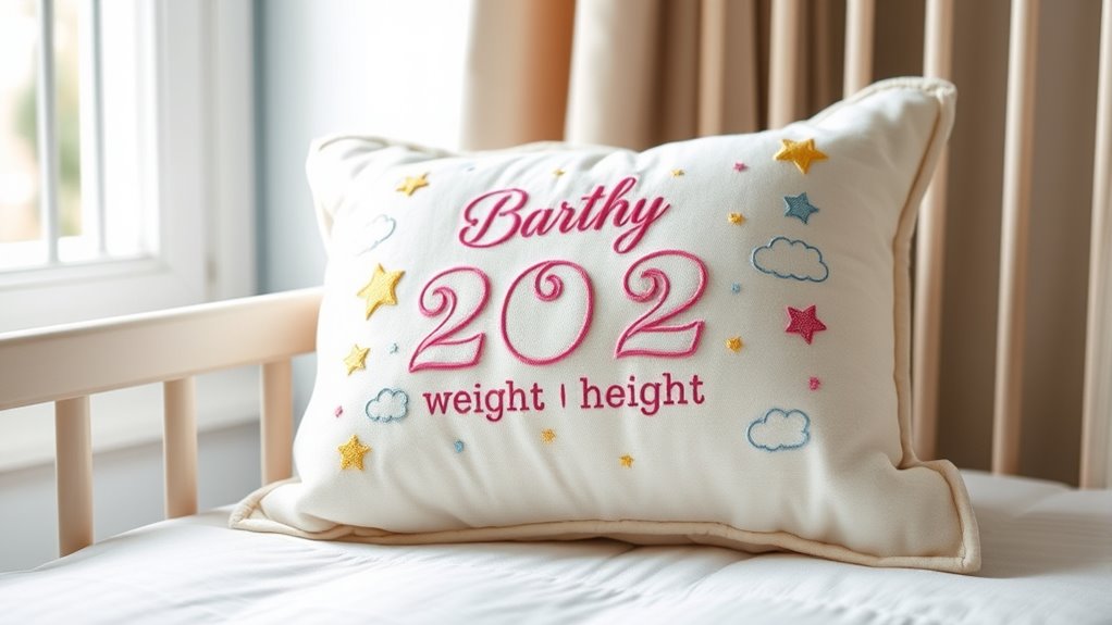 personalized baby birth pillows
