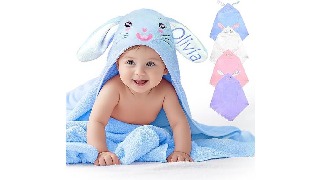 personalized baby bunny towel