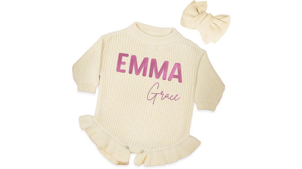 personalized baby knit romper