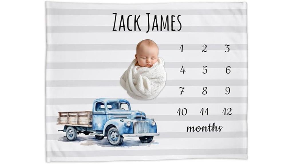 personalized baby milestone blanket