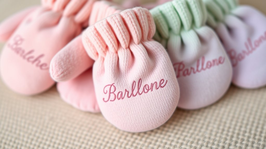 personalized baby mittens