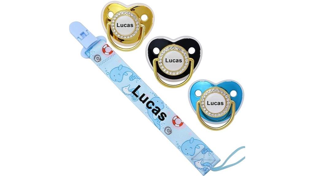 personalized baby pacifiers set