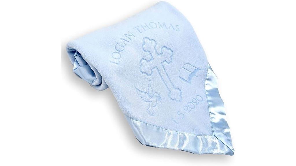 personalized baptism baby blanket