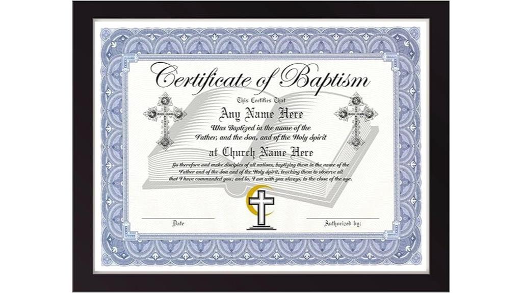 personalized baptism certificate frame