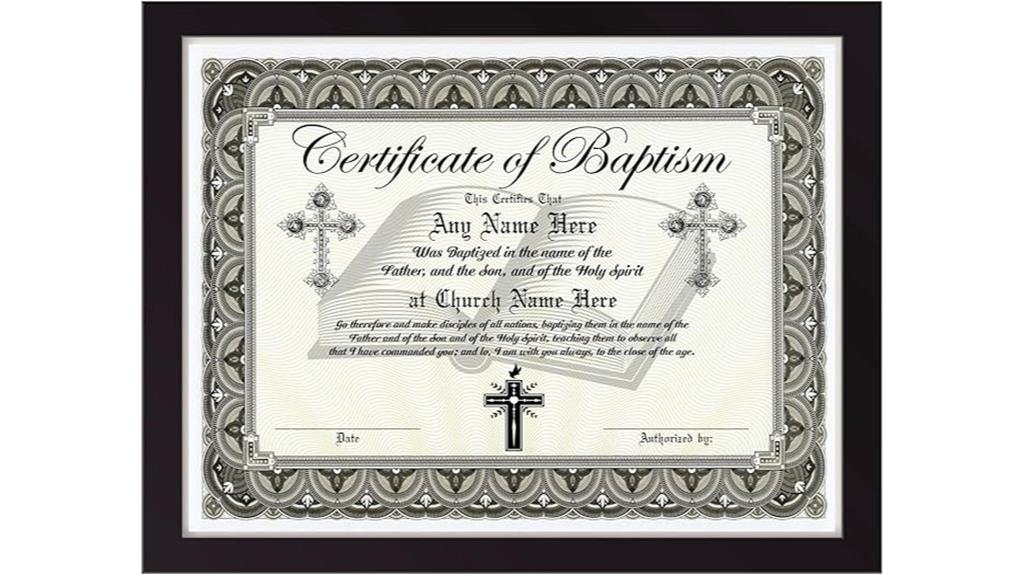 personalized baptism certificate frame