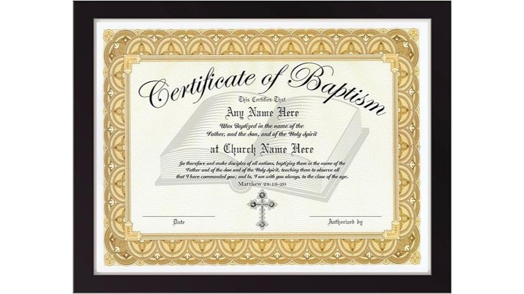 personalized baptism certificate frame