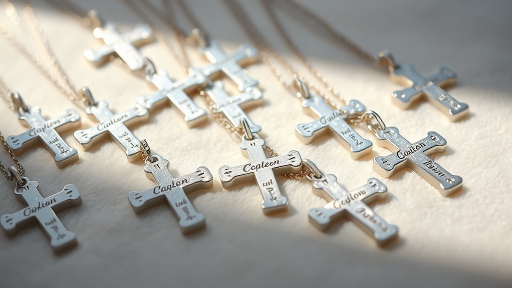 personalized baptism cross necklaces