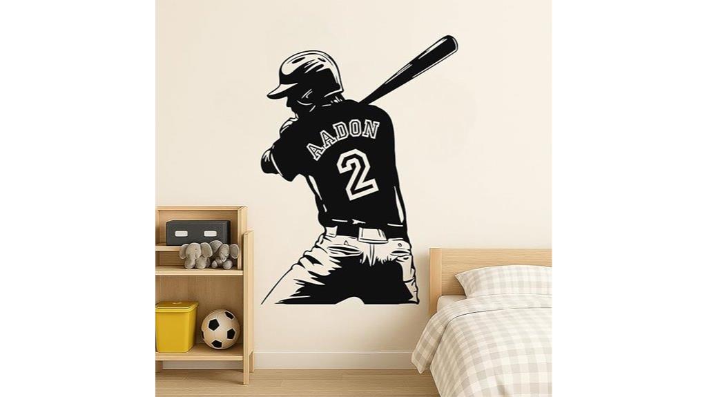 personalized baseball player decal
